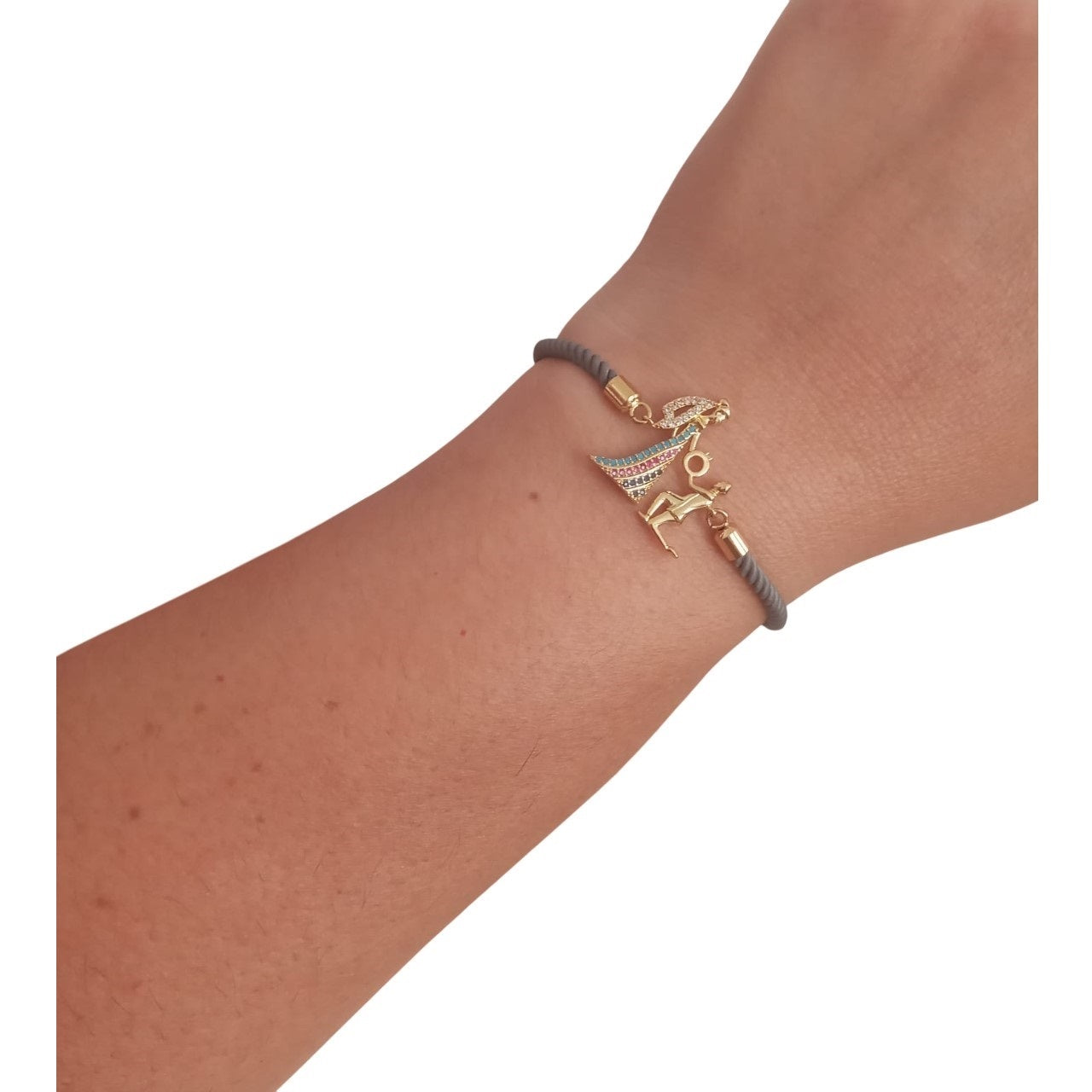 Pulsera para Mujer de Hilo plata con dije de Pedida de Mano