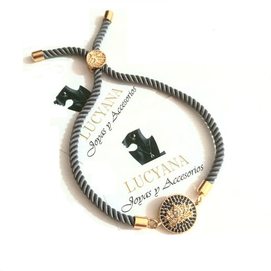 Pulsera para Mujer de Hilo plata con dije de Flor de Loto