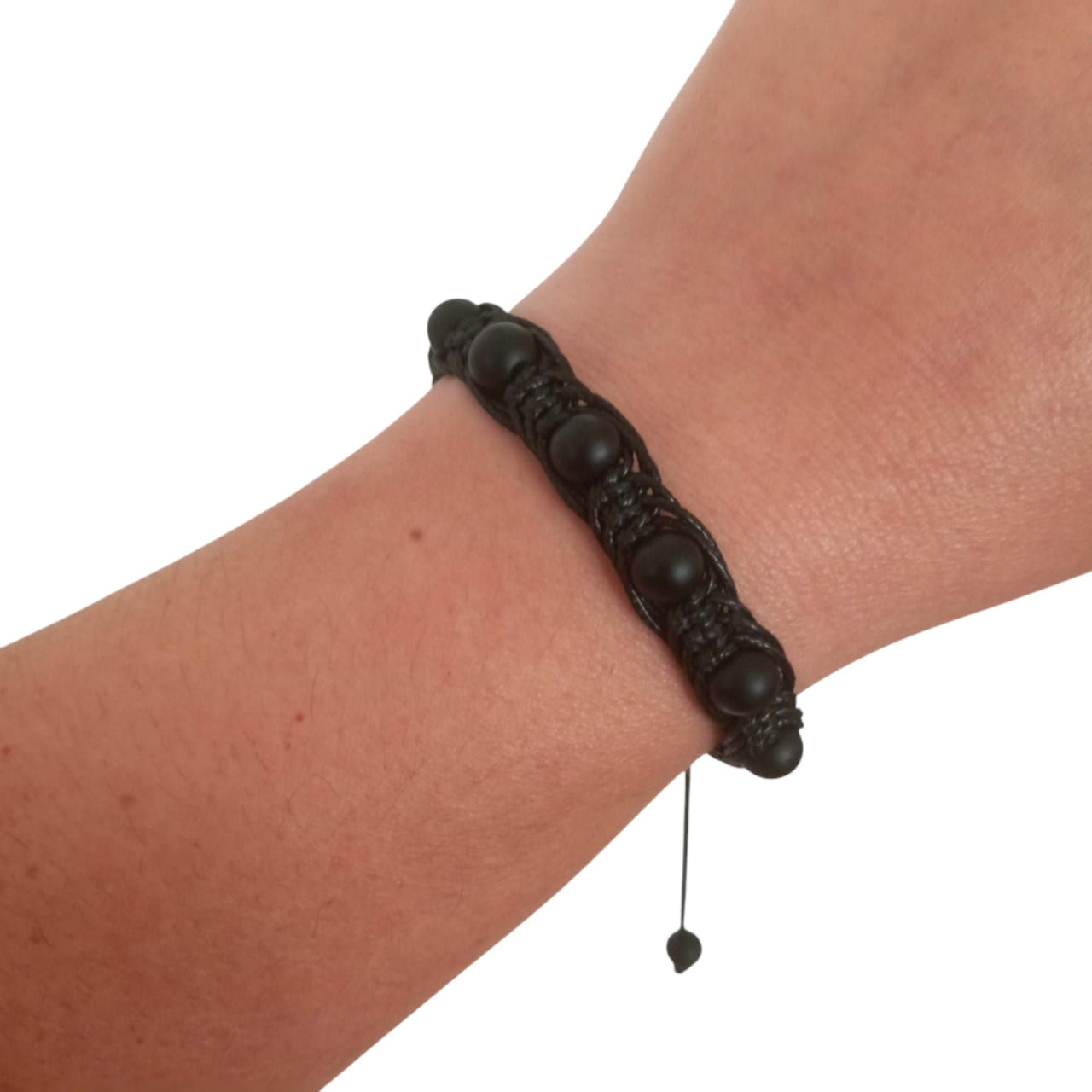 pulsera unisex de cuero y ónix