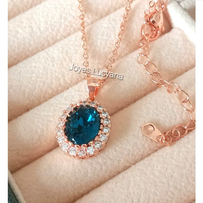 Collar para Mujer con Cristal Austríaco azul