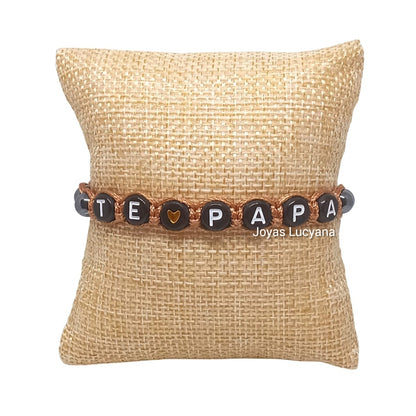 Pulsera Hombre Frase Te Amo Papá de Joyas Lucyana