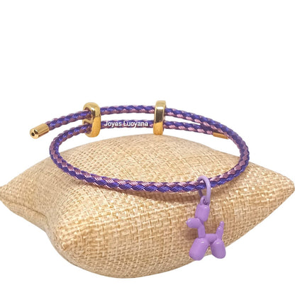 Pulsera Trenzada para Mujer con dije de Perrito