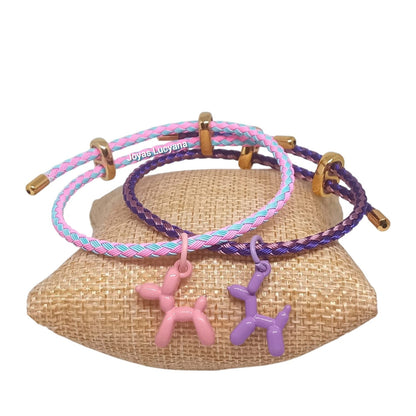 Pulsera Trenzada para Mujer con dije de Perrito