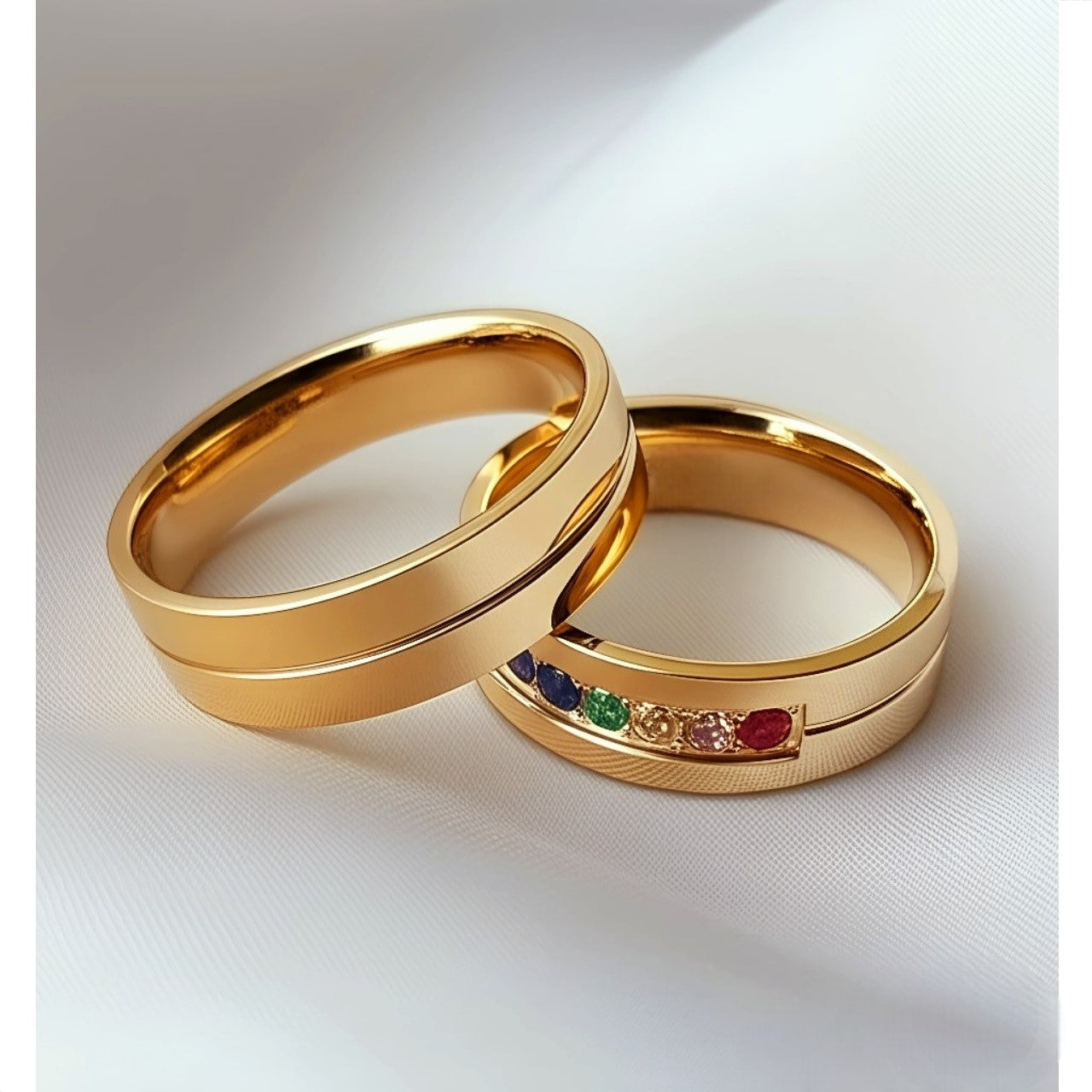 aros de matrimonio arcoiris de joyas lucyana