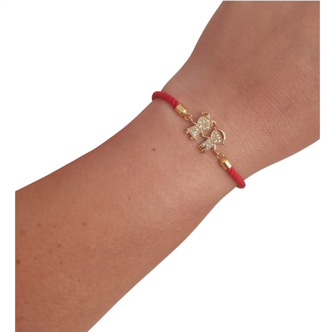 Pulsera para Mujer de Hilo Rojo con dije de Niños