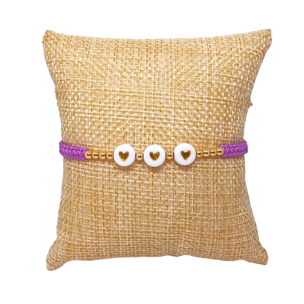 Pulsera para Mujer de hilo con Corazones