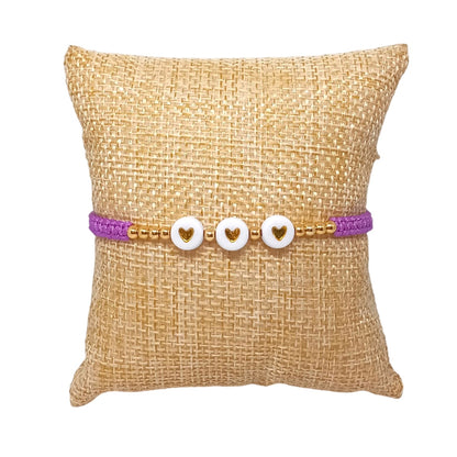 Pulsera para Mujer de hilo con Corazones