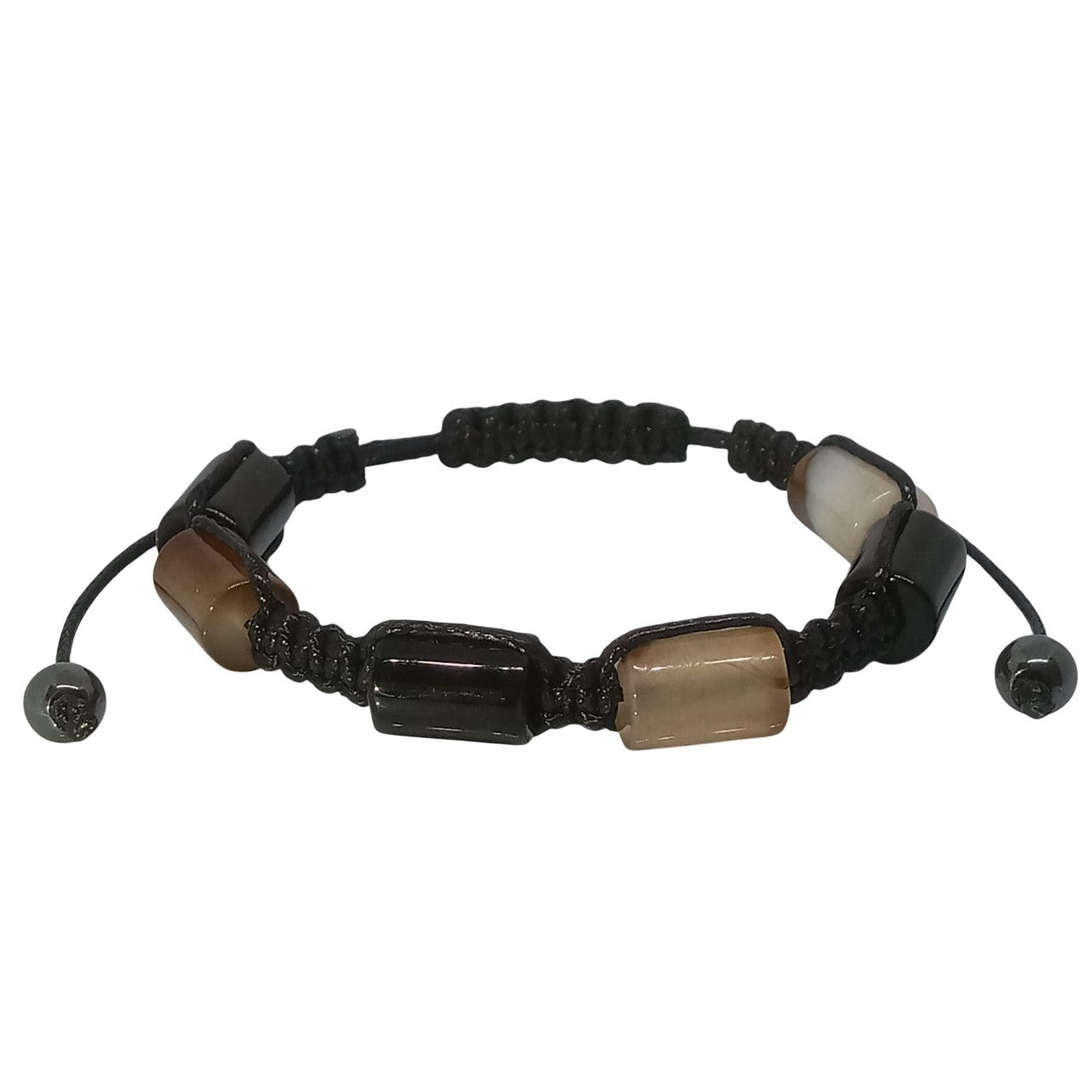 Pulsera para Hombre con Cuarzo Ágata café