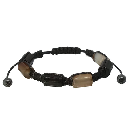 Pulsera para Hombre con Cuarzo Ágata café