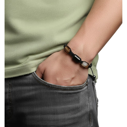 Pulsera para Hombre con Cuarzo Ágata café