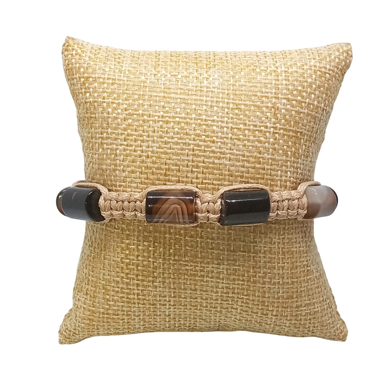 Pulsera para Hombre con Cuarzo Ágata café