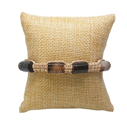 Pulsera para Hombre con Cuarzo Ágata café