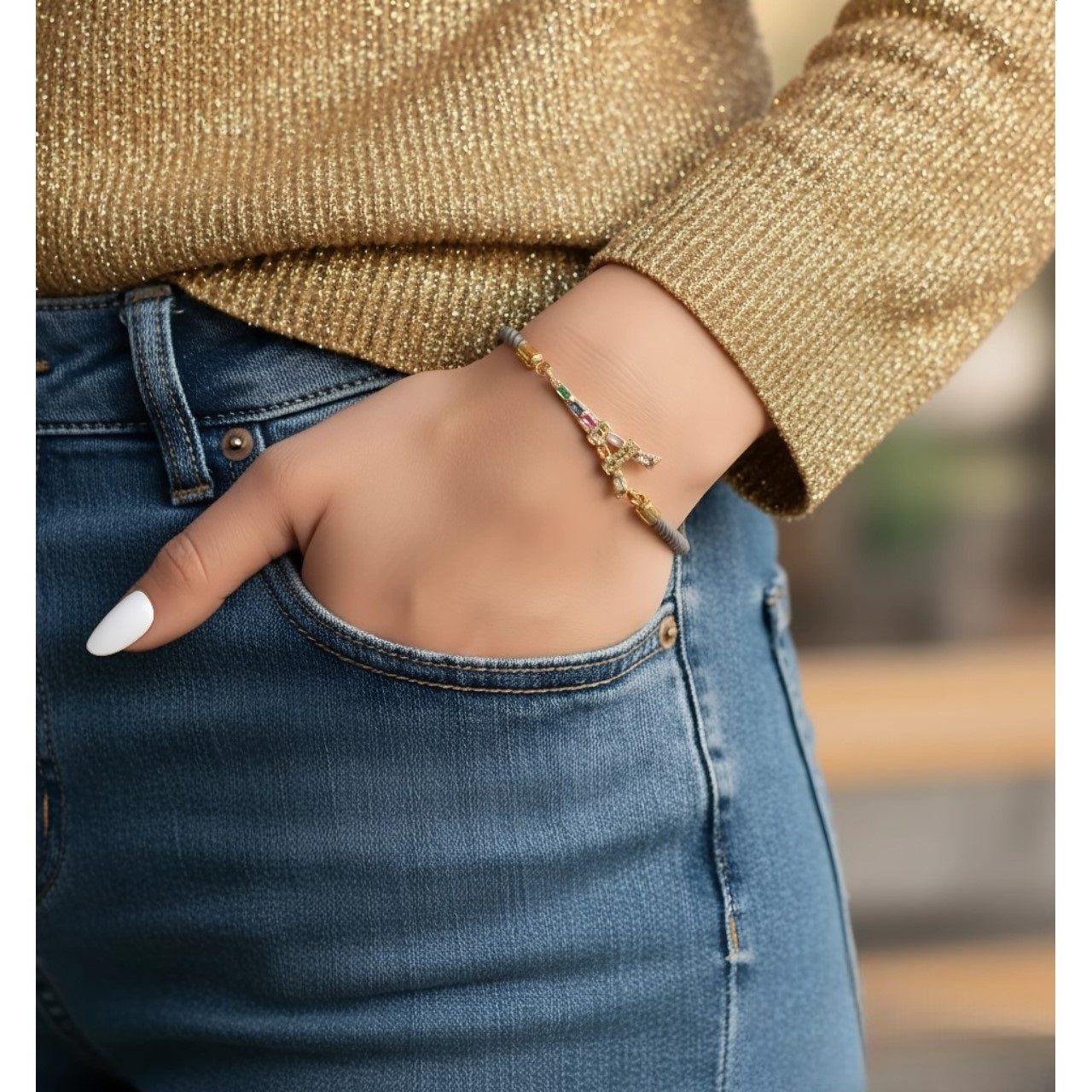 Pulsera para Mujer con dije Torre Eiffel