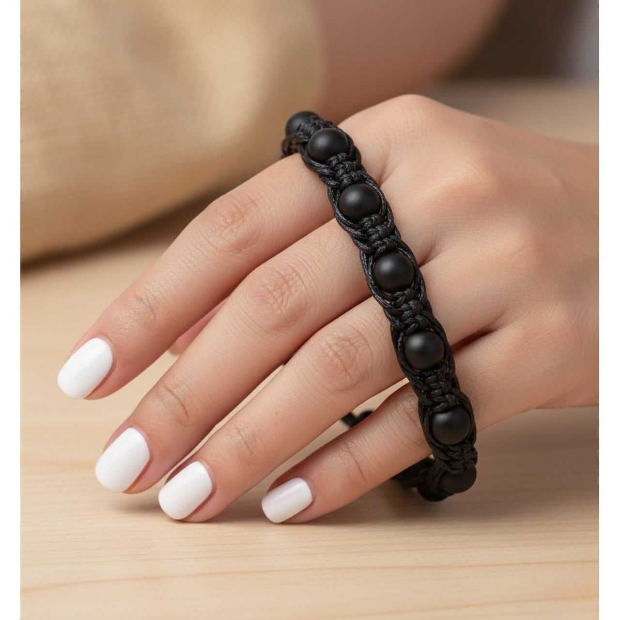 Pulsera Hombre Mujer Cuarzo Ónix Negro