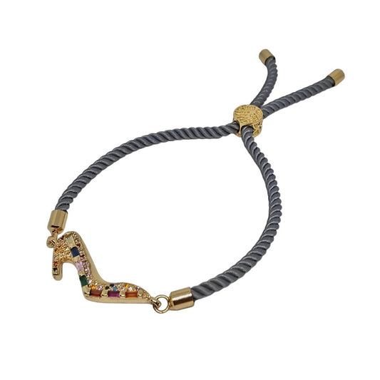 Pulsera para Mujer de Hilo plata con dije de zapato de tacón