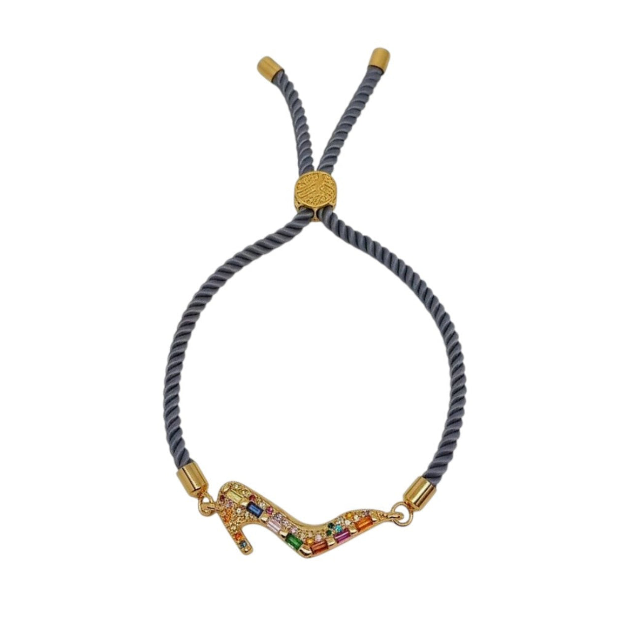 Pulsera para Mujer de Hilo plata con dije de zapato de tacón