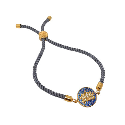 Pulsera para Mujer Hilo plata con dije Flor de Loto