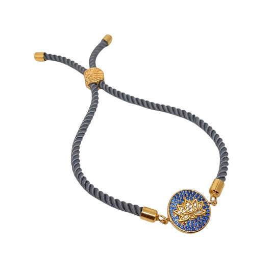 Pulsera para Mujer Hilo plata con dije Flor de Loto
