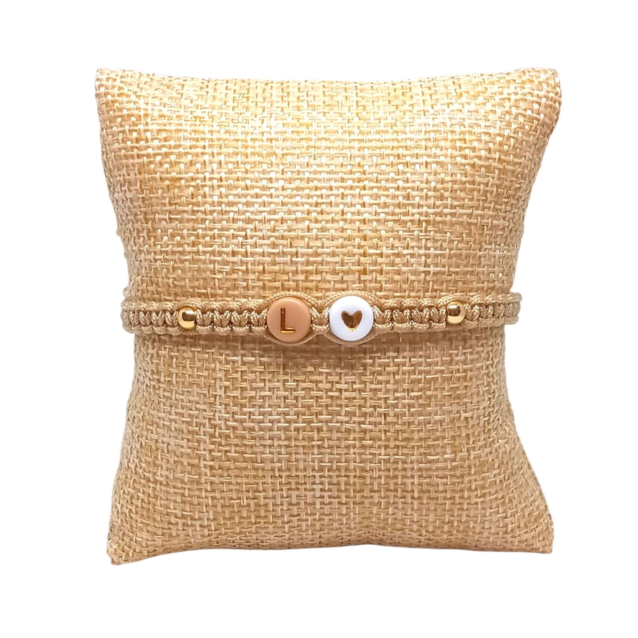 Pulsera Mujer de Hilo con Letra Inicial L y Corazón de Joyas Lucyana