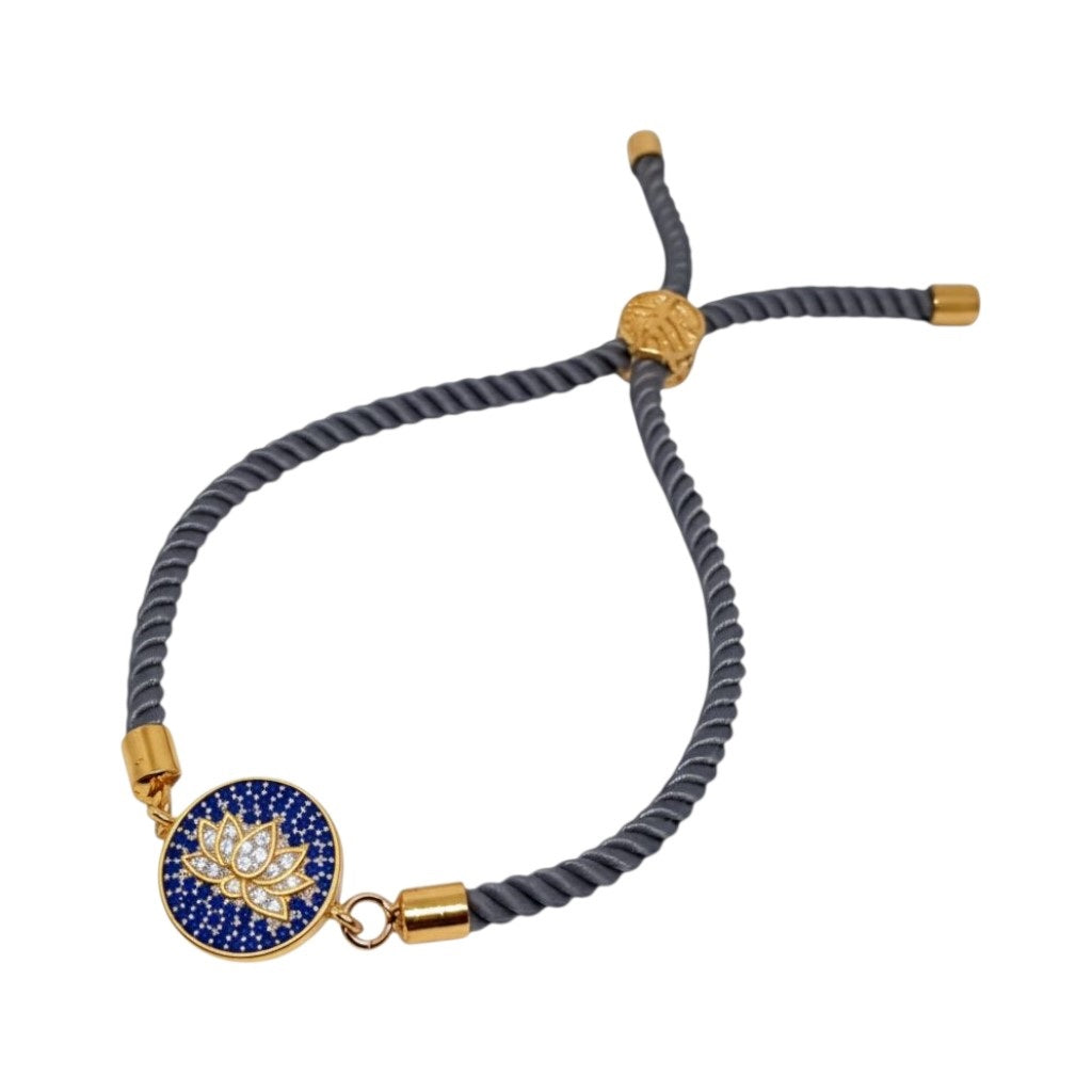 Pulsera para Mujer Hilo plata con dije Flor de Loto