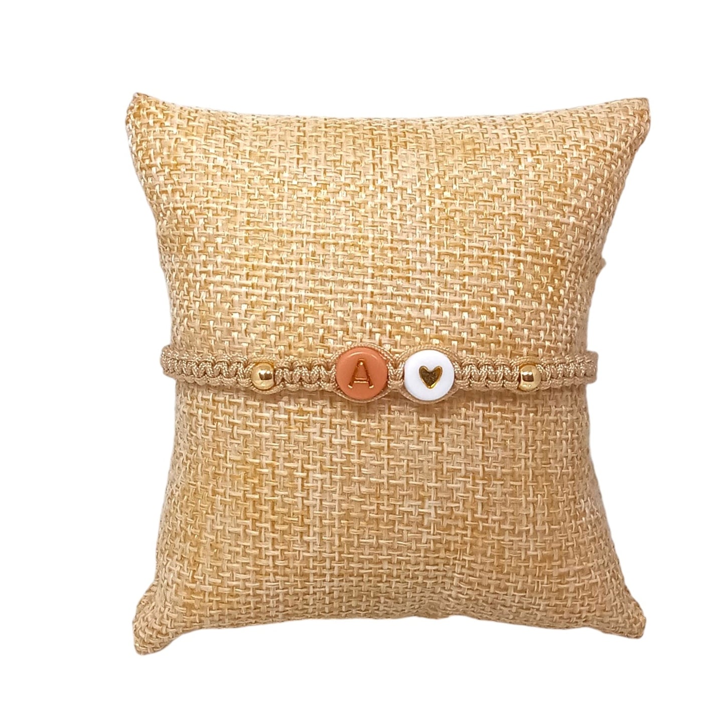 Pulsera Mujer Hilo con Letra Inicial A y Corazón de Joyas Lucyana