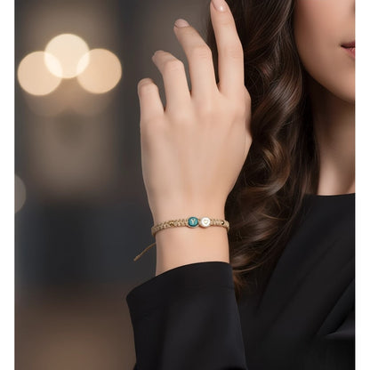 Pulsera para Mujer de Hilo, Letra Inicial Y, con Corazón
