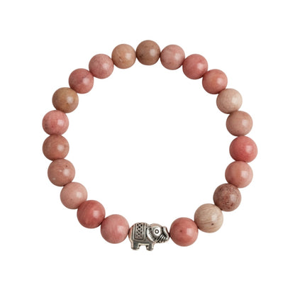 Pulsera para Mujer Elefante y Cuarzo Rodonita