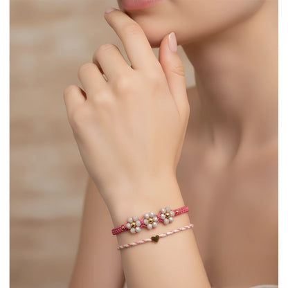 Pulseras de hilo Mujer con Flores y Corazón de Joyas Lucyana