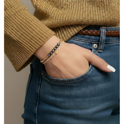 Set de Pulsera para Mujer de Hilo con nombre Pamela y dije de Corazón