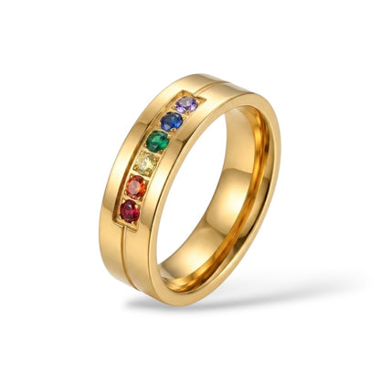 Anillo, Aro, Arcoiris Unisex Enchapado en Oro