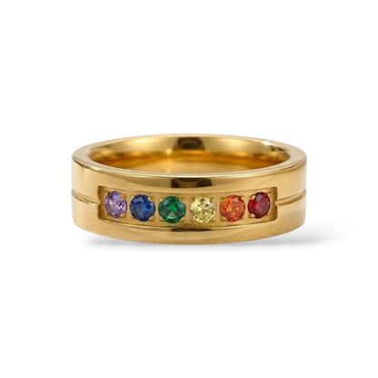 Anillo, Aro, Arcoiris Unisex Enchapado en Oro