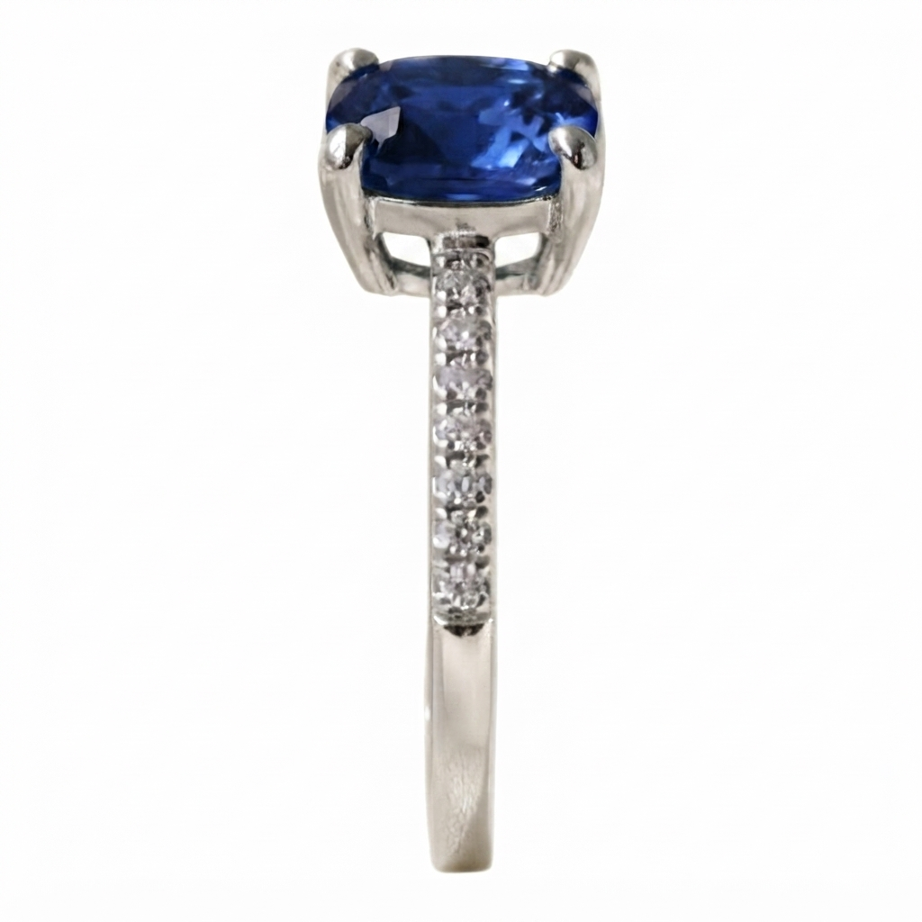 Anillo de Compromiso con Circonio Azul