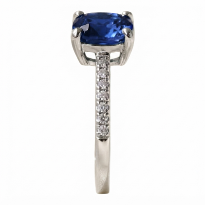 Anillo de Compromiso con Circonio Azul