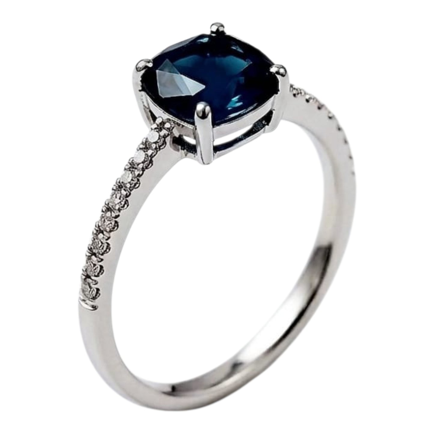 Anillo de Compromiso con Circonio Azul