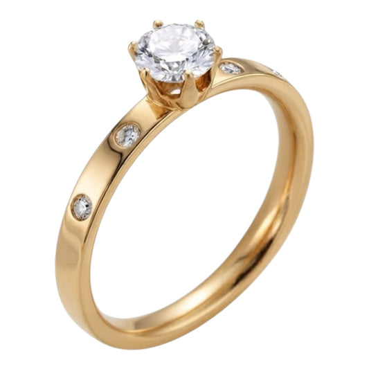 Anillo de Compromiso Radiance Dorado de Joyas Lucyana