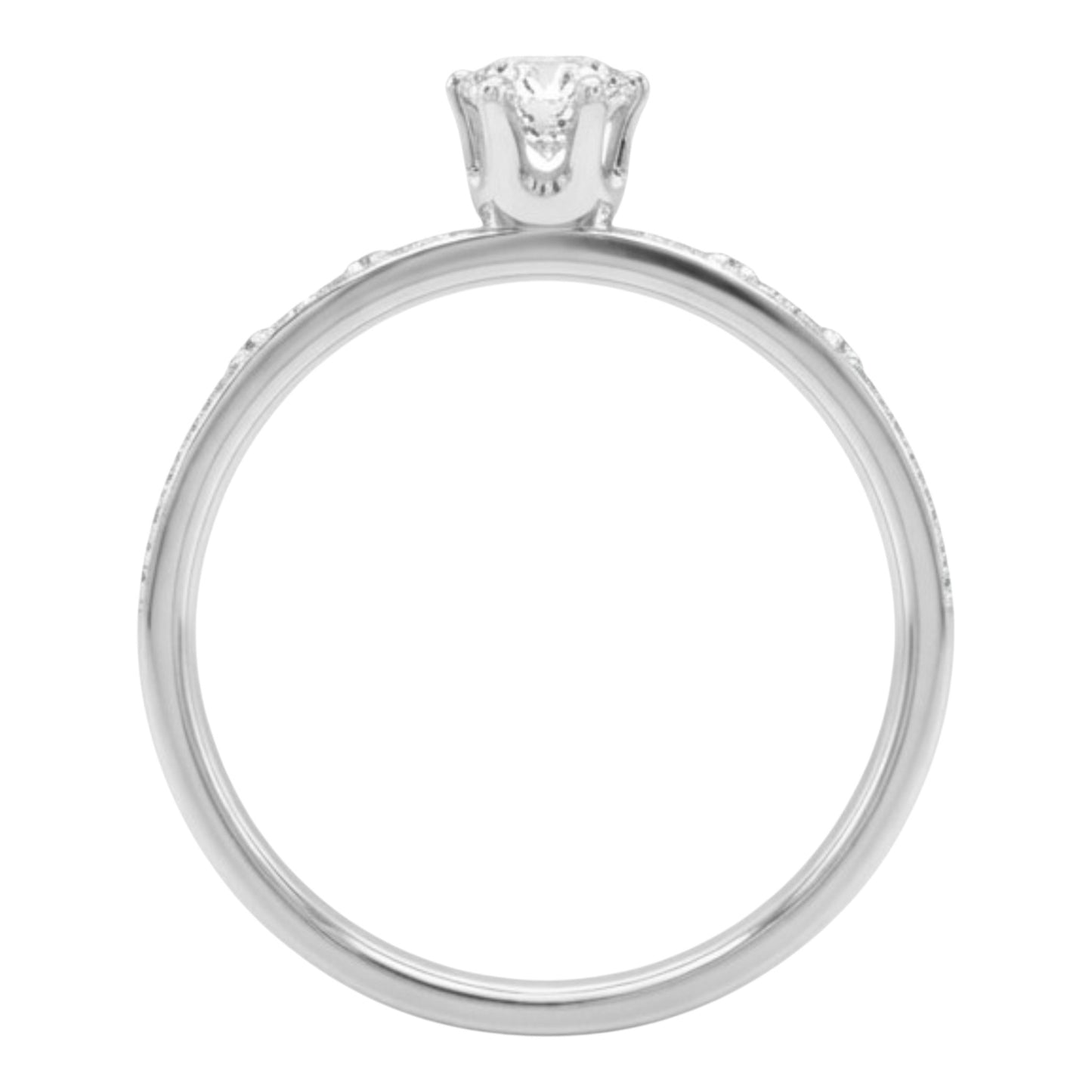 Anillo de Compromiso con Circonio Blanco y piedras laterales