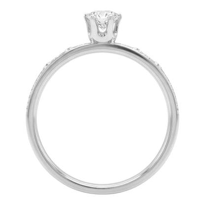 Anillo de Compromiso con Circonio Blanco y piedras laterales