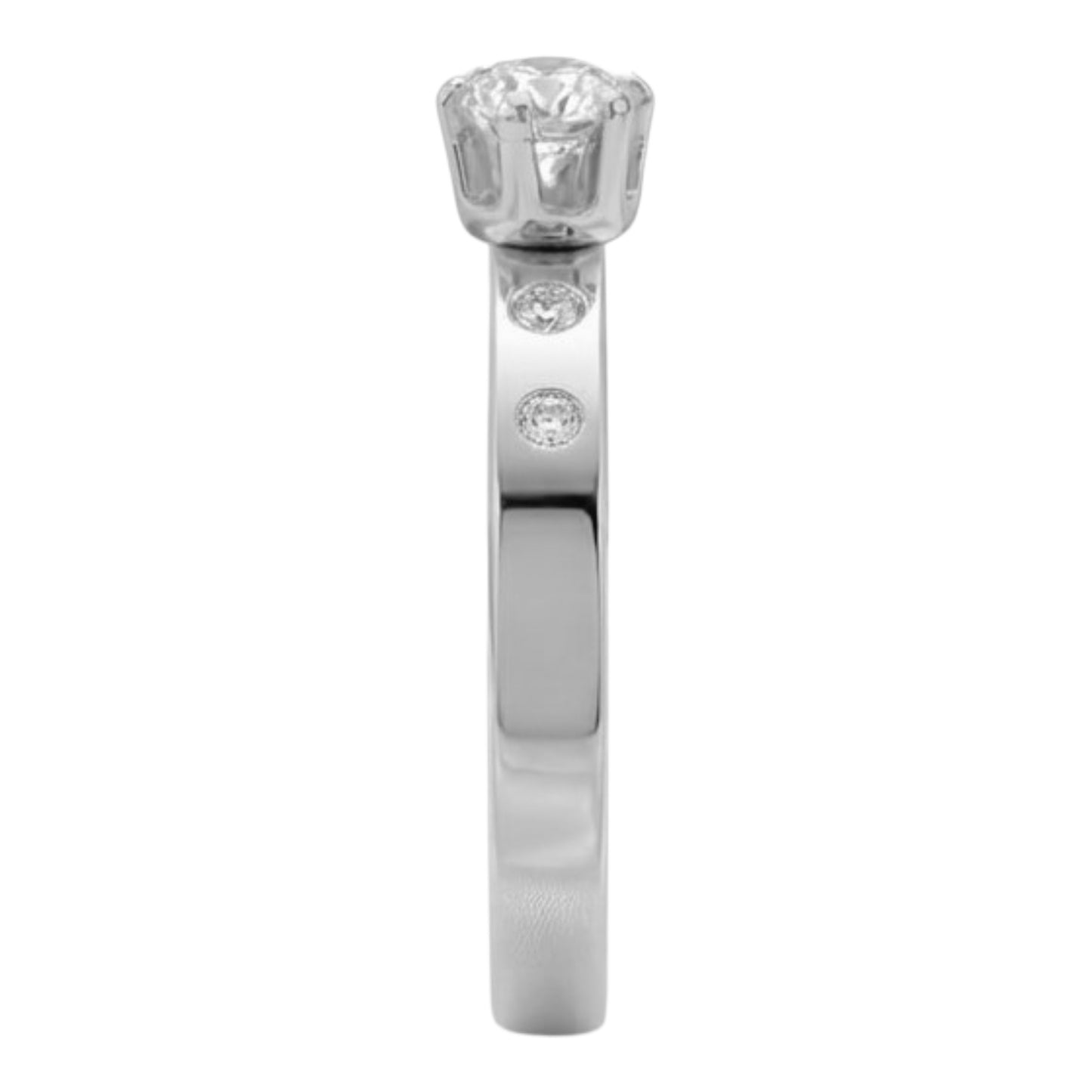Anillo de Compromiso con Circonio Blanco y piedras laterales