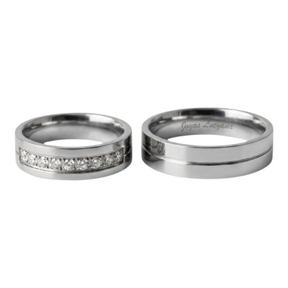 Aros para Matrimonio Alianzas Pareja Plateado