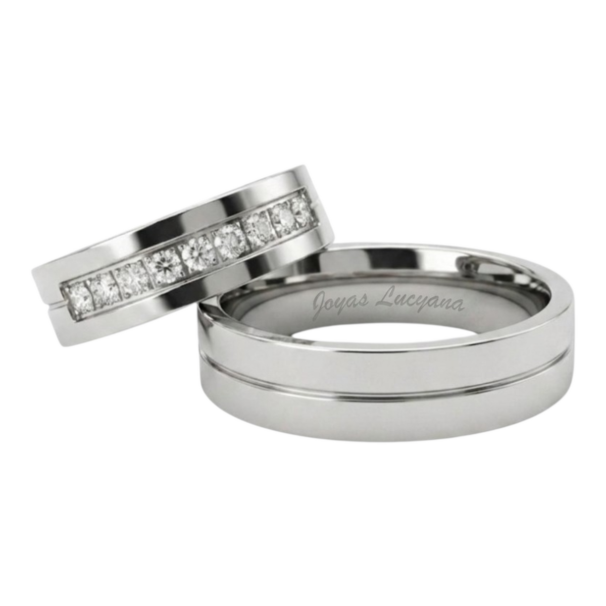 Aros para Matrimonio Alianzas Pareja Plateado