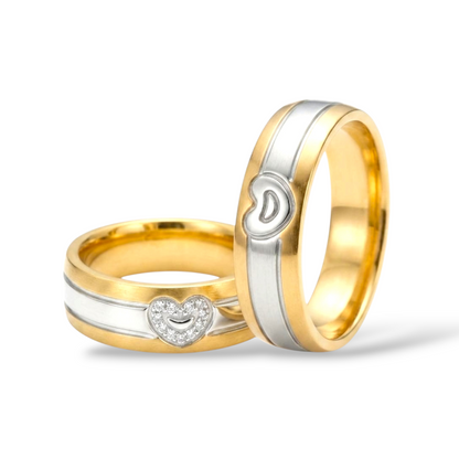 Juego de Aros Alianzas Matrimonio, Corazón Compartido