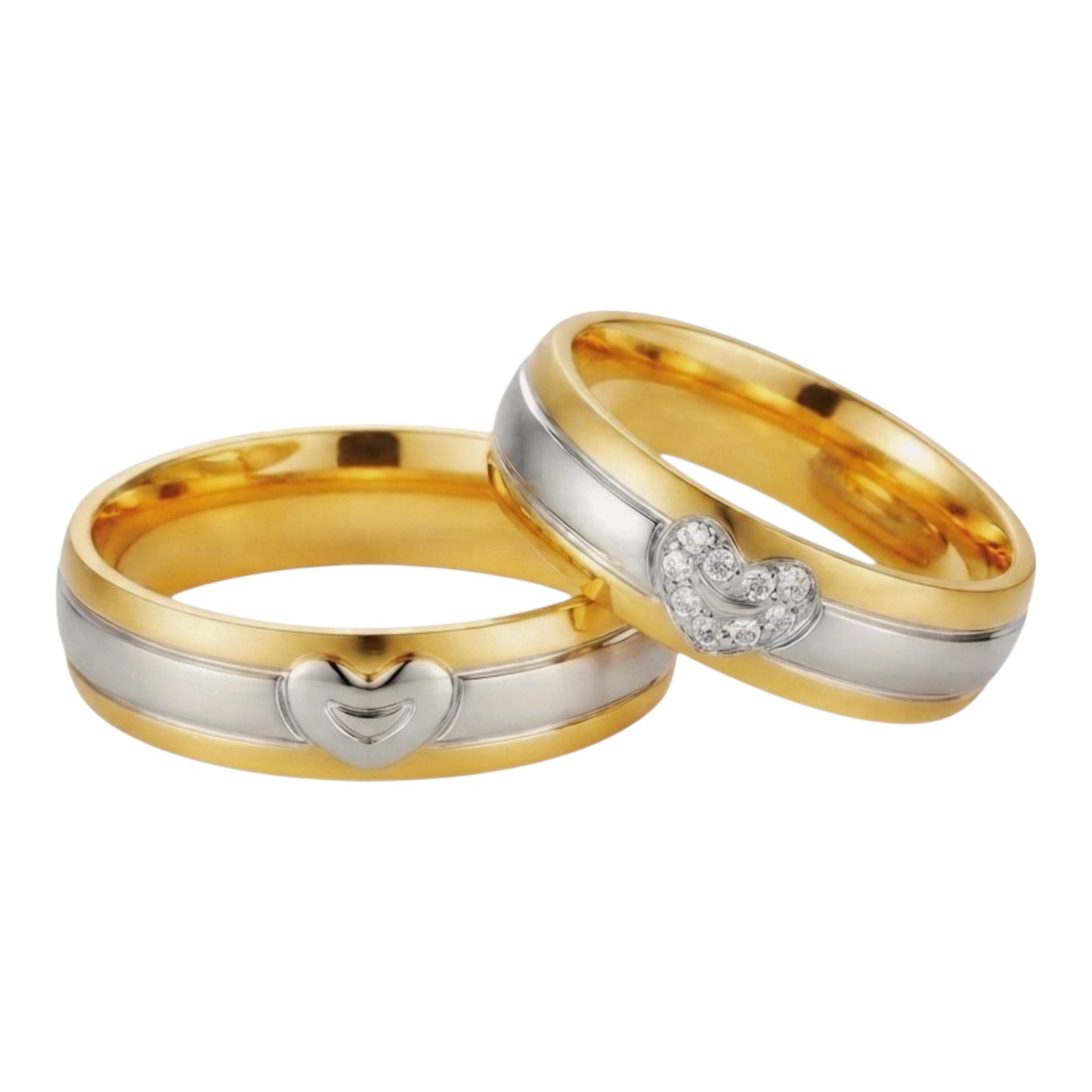 Juego de Aros Alianzas Matrimonio, Corazón Compartido