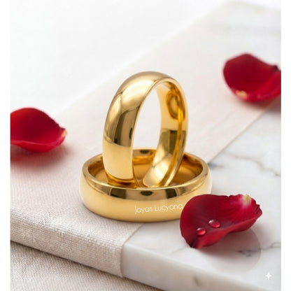Aros de Matrimonio Pareja Dorado de Joyas Lucyana