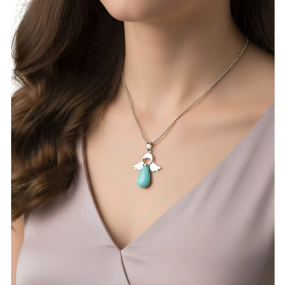 Collar para Mujer de Ángel con Cuarzo Turquesa