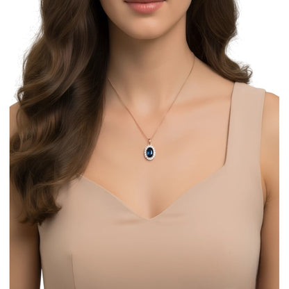 Collar para Mujer con Cristal Austríaco azul