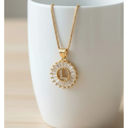 Collar para Mujer con Nombre Inicial,  Letra L, bañado en Oro Amarillo