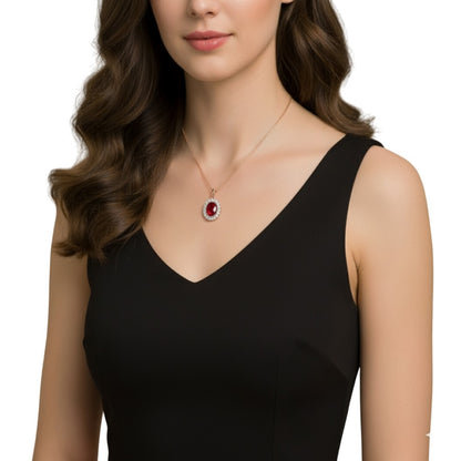 Collar para Mujer de Cristal Austríaco rojo