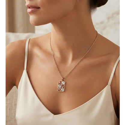 Collar Mujer Eterno Amor, Destellos en Rosa