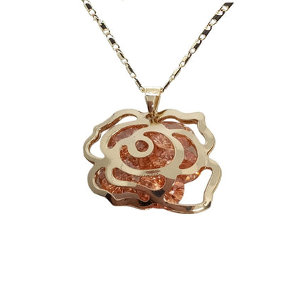 Collar Mujer Rosa Destellante Dorado