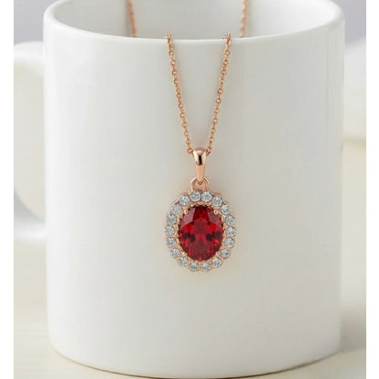 Collar para Mujer de Cristal Austríaco rojo